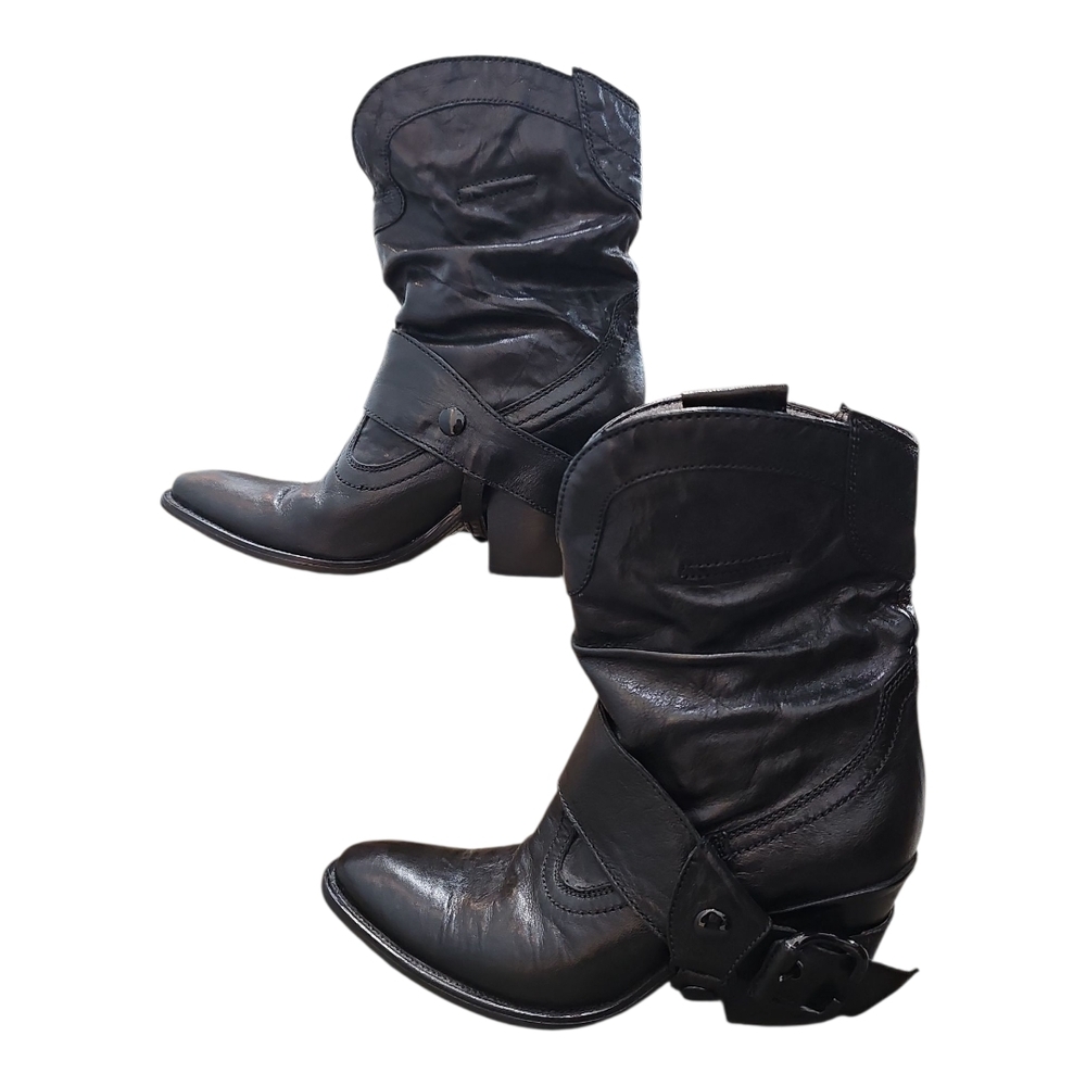 Sleek Black Leather Ankle Boots